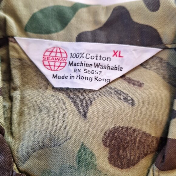 Vintage Seaway Green Camo Shirt&Pant Set Men’s XLarge Hunting Gear New Old Stock - Picture 5 of 13